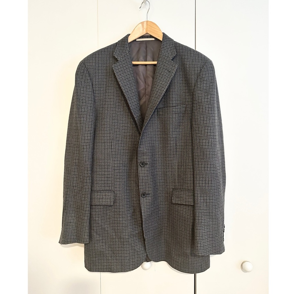 BURBERRY Mens Houndstooth Wool Sport Coat 42 Long